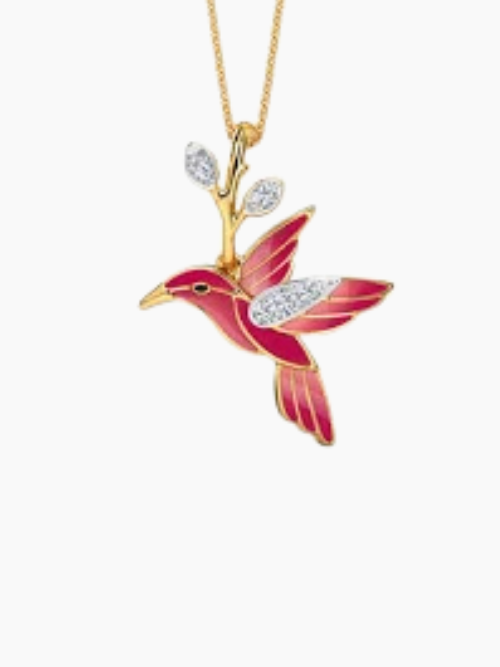 Elegant diamond pendant necklace on dark background